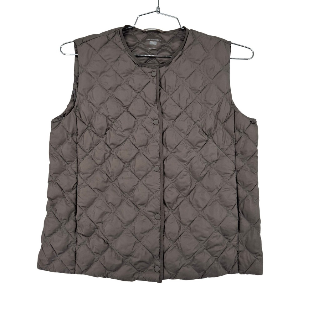 Uniqlo PUFFTECH Quilted Vest Women Small Brown Excellent Warm Padded